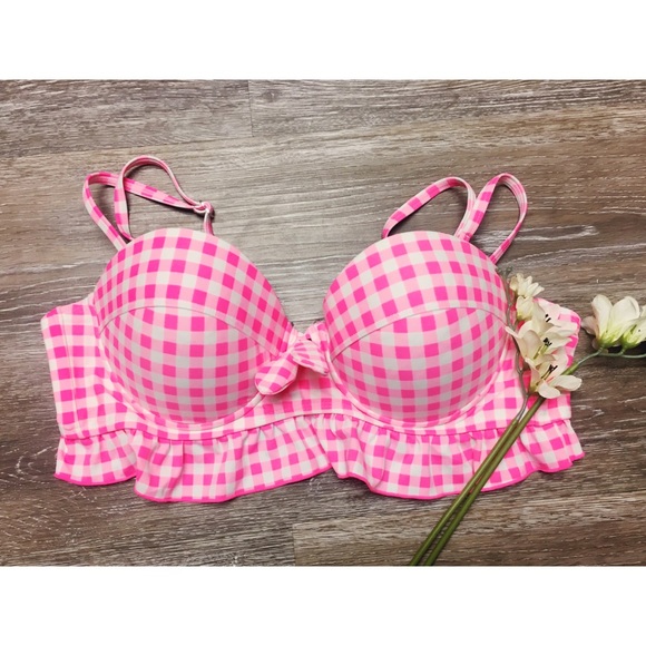 Joe Boxer Other - Pink Gingham Bikini Top